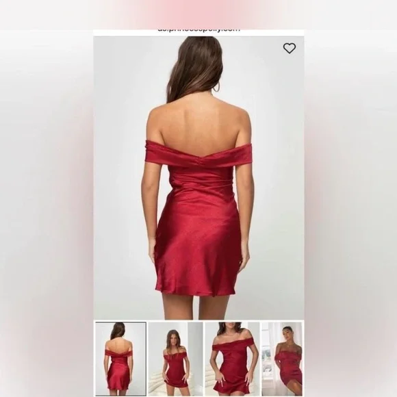 Princess Polly Red Off-Shoulder Cocktail Dress - Picture 2 of 8
